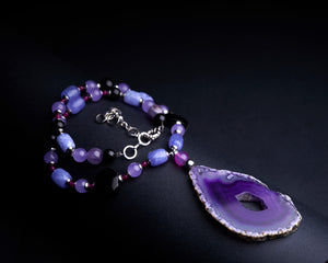 Purple Agate Statement Necklace