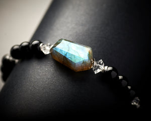 Labradorite Black Tourmaline Stretch Bracelet