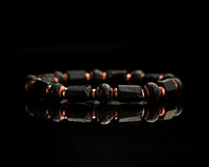 Men's Black Tourmaline lava Bracelet