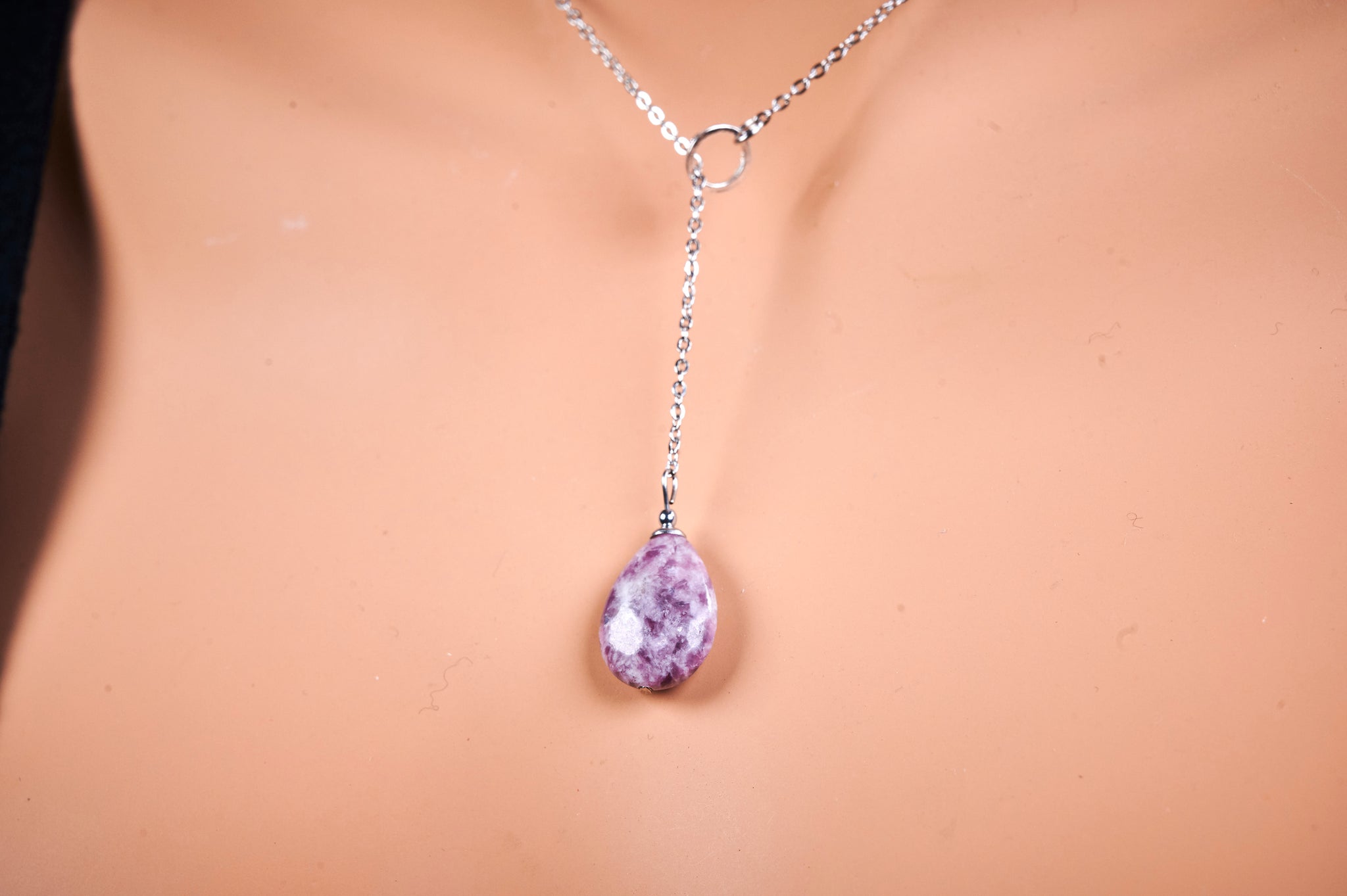 Lepedolite Teardrop Pendant