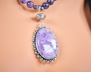 Statement Charoite Necklace Pendant
