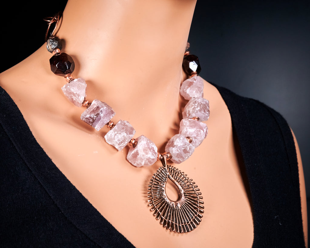 Rough Gemstone Copper Necklace