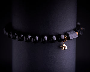 Men's Black Tourmaline Merkaba Bracelet
