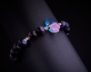 Galaxy Tiger Eye Merlinite Raw Quartz Bracelet