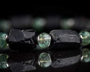 Black Tourmaline Green Phantom Ghost Quartz Bracelet