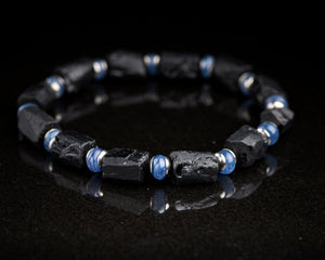 Men's Raw Black Tourmaline Kyanite Bracelet