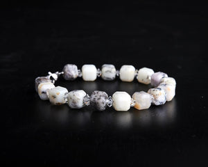 Dendritic Opal raw NY Herkimer Diamond Bracelet